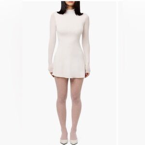 naked wardrobe white Long-Sleeve Mini Dress